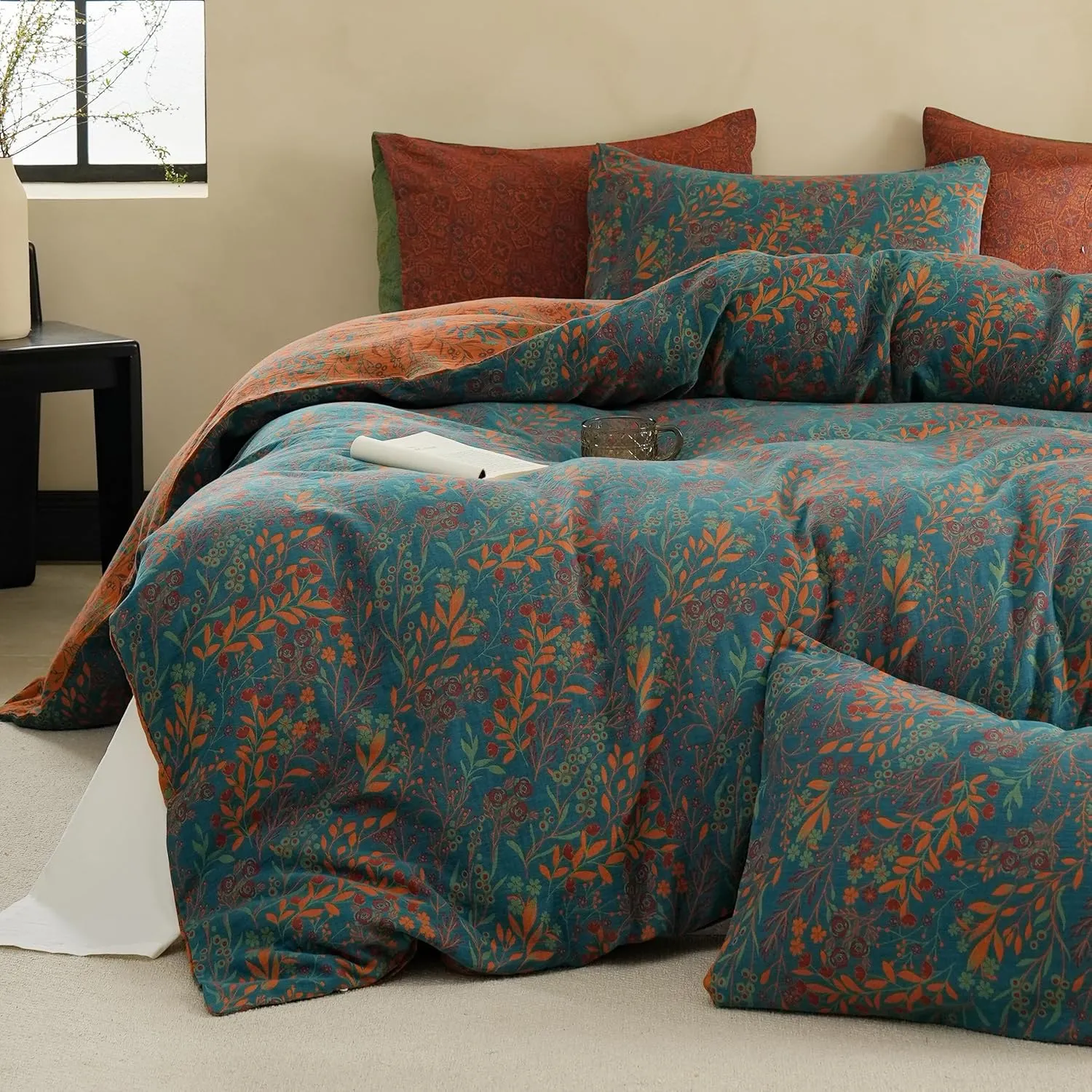 100% Cotton Duvet Cover Set Yarn-Dyed Jacquard Textured 3PCS