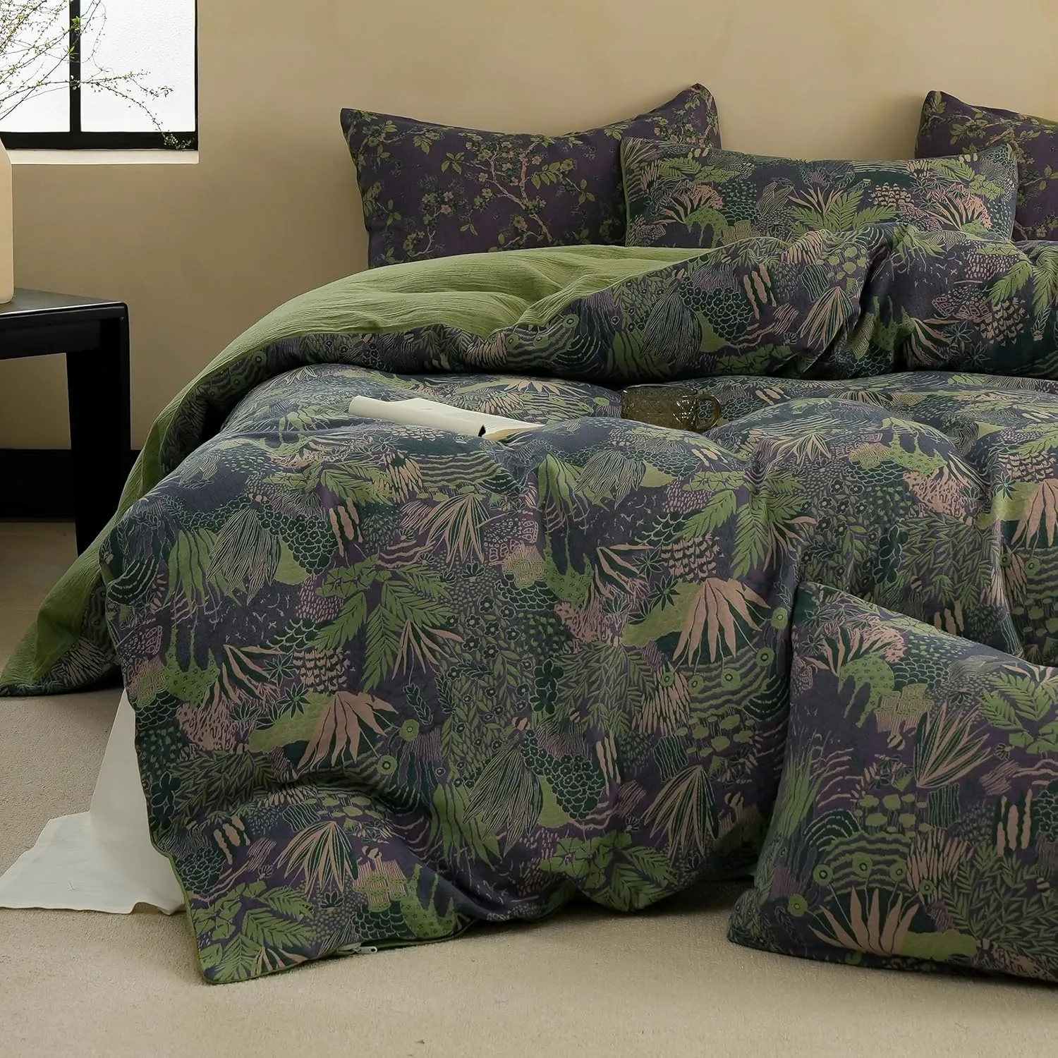 100% Cotton Duvet Cover Set Yarn-Dyed Jacquard Textured 3PCS