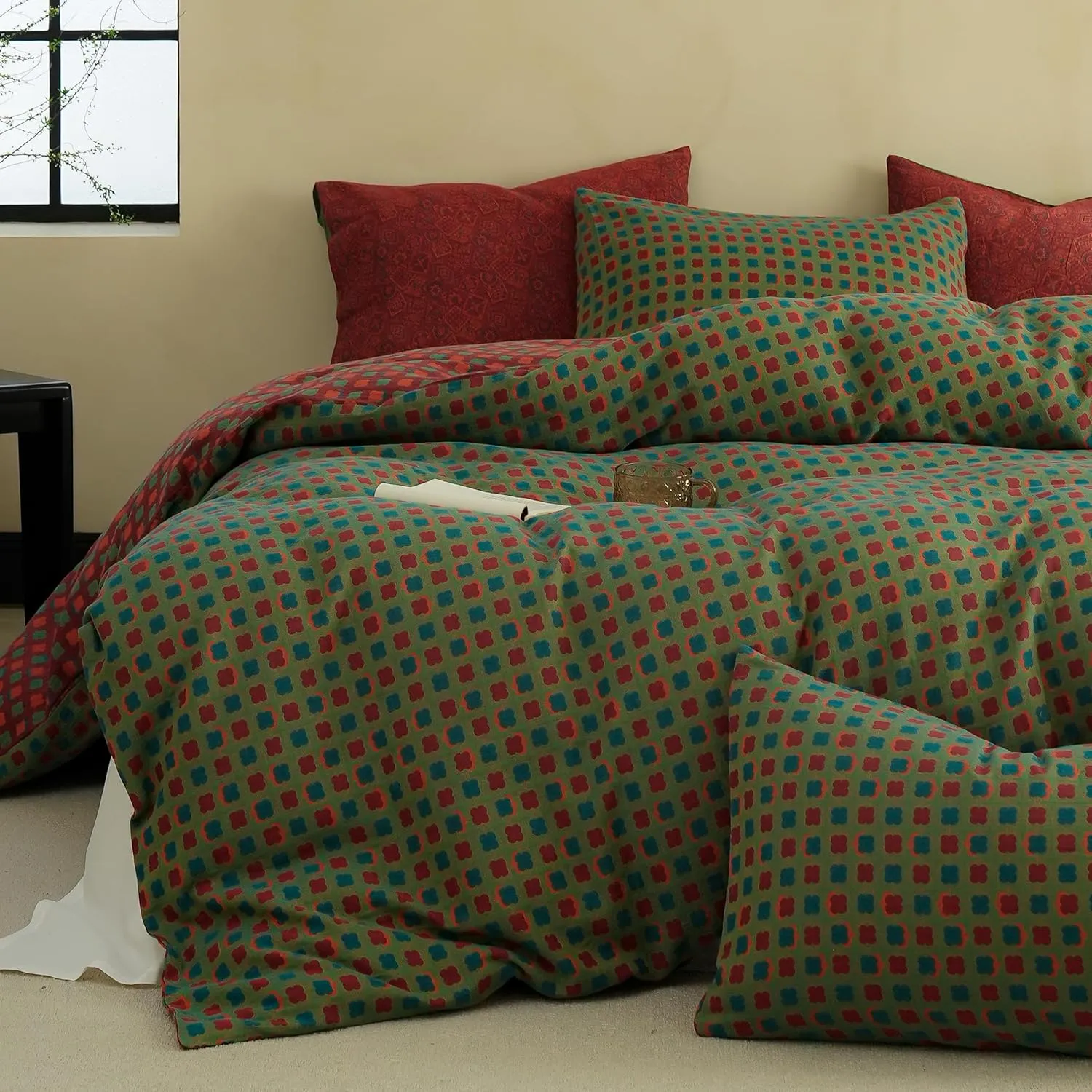 100% Cotton Duvet Cover Set Yarn-Dyed Jacquard Textured 3PCS