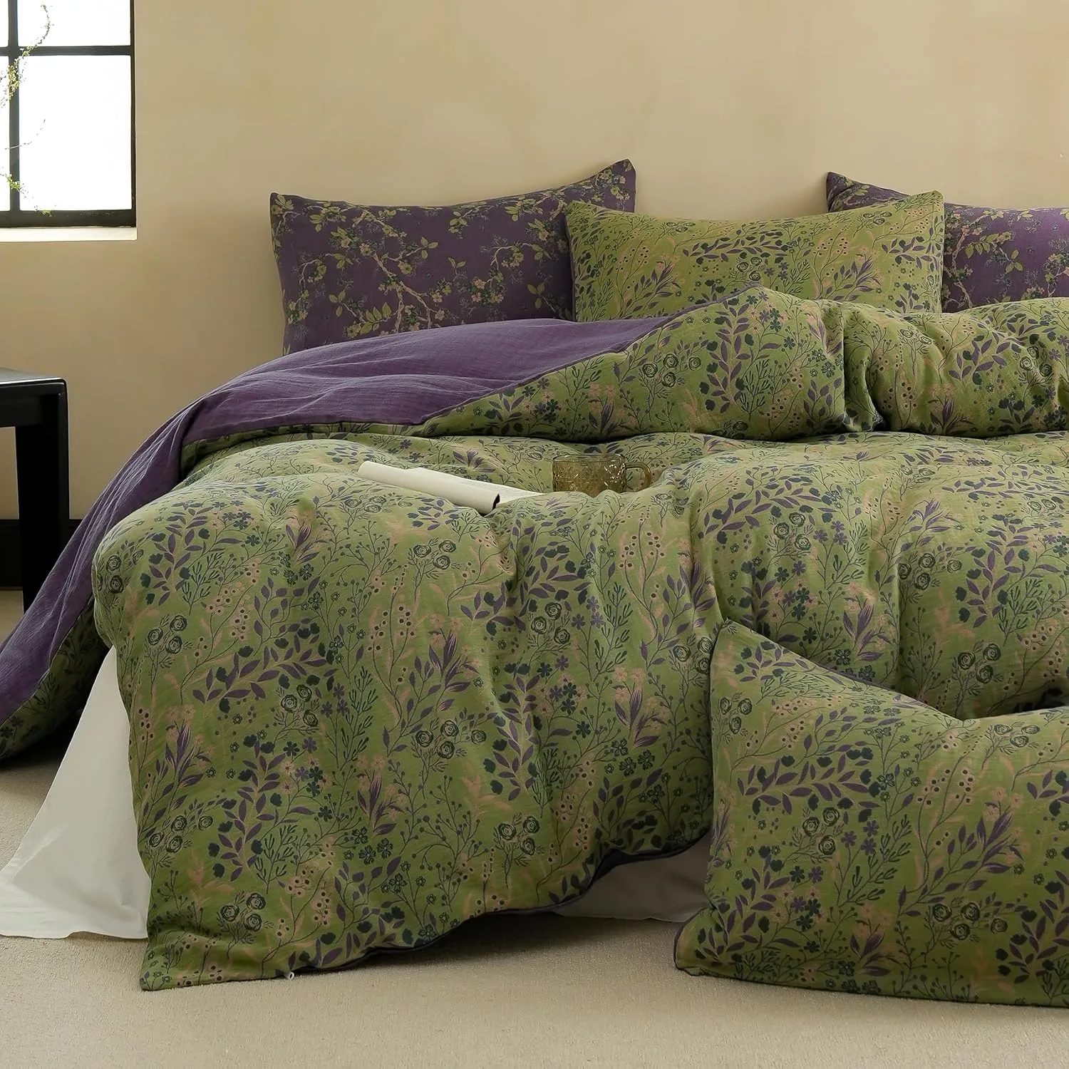 100% Cotton Duvet Cover Set Yarn-Dyed Jacquard Textured 3PCS