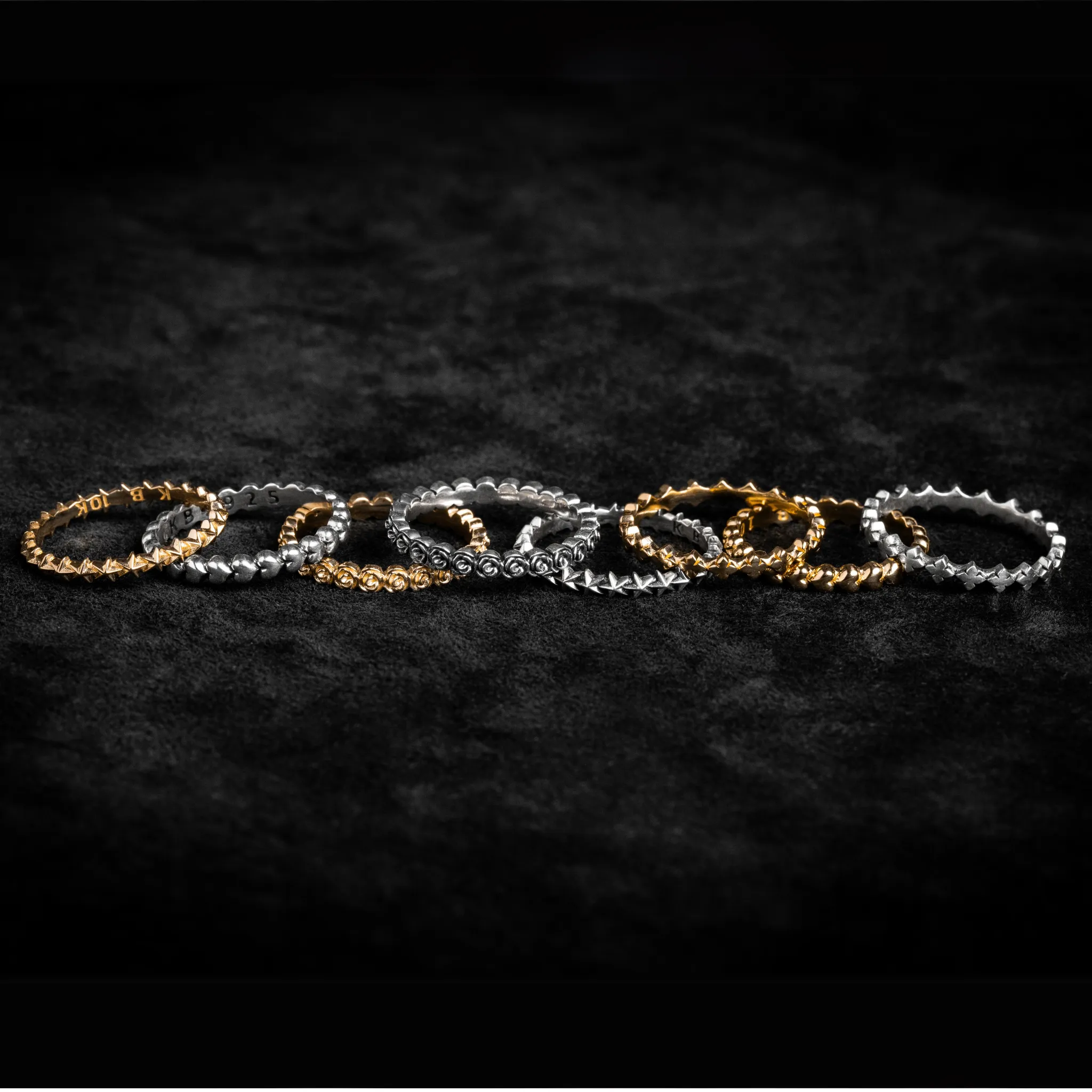 10K Gold Super Micro Star Stackable Ring