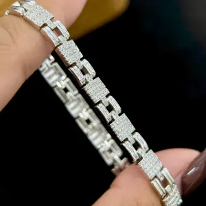 925 Sterling Silver Chain Bracelet for Women – AAA Cubic Zirconia Plant Design, Romantic Jewelry