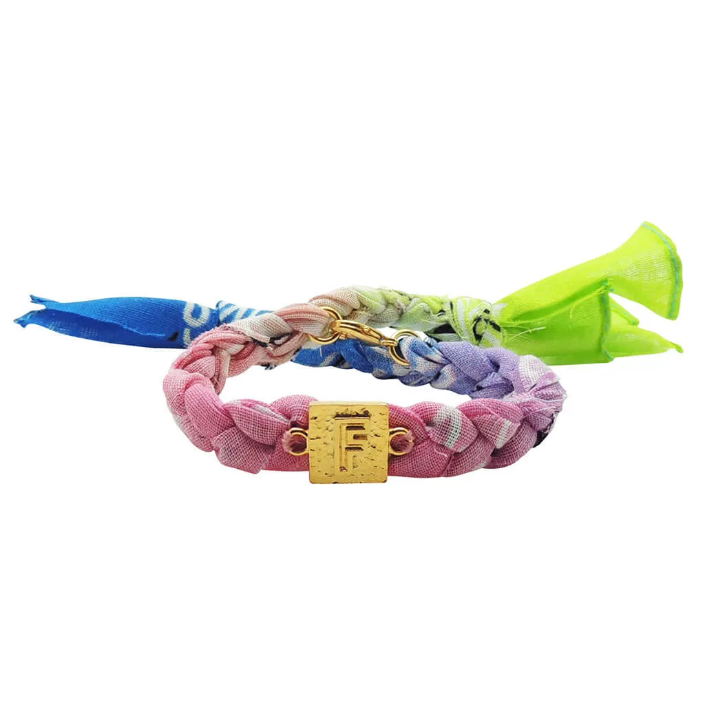 Alphabet Charm Bandana Braid Bracelet