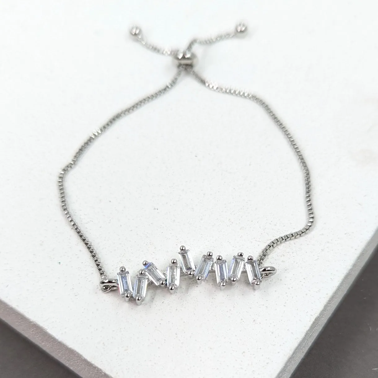 Baguette crystal section friendship bracelet
