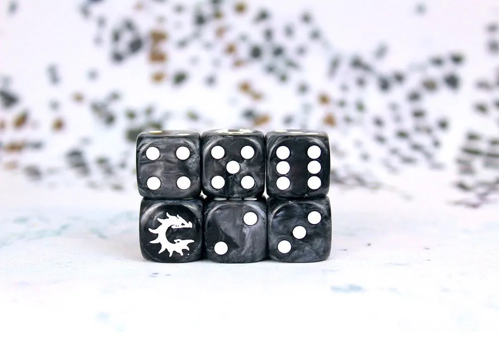 Conquest Dice: Conquest Logo: 25 Black 16MM Six Sided Dice