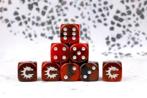 Conquest Dice: Conquest Logo: 25 Red and Black 16MM Six Sided Dice