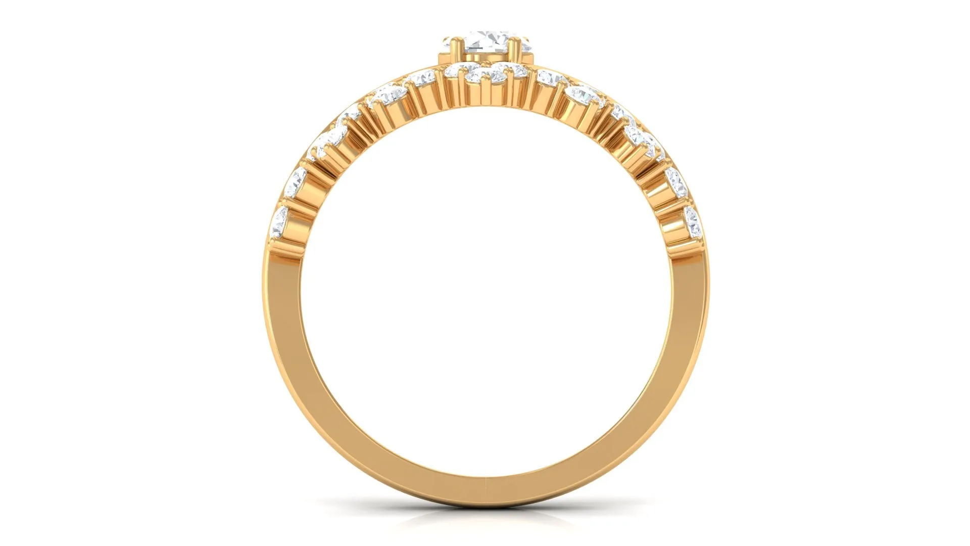 Designer Lab Grown Diamond Curved Engagement Ring
