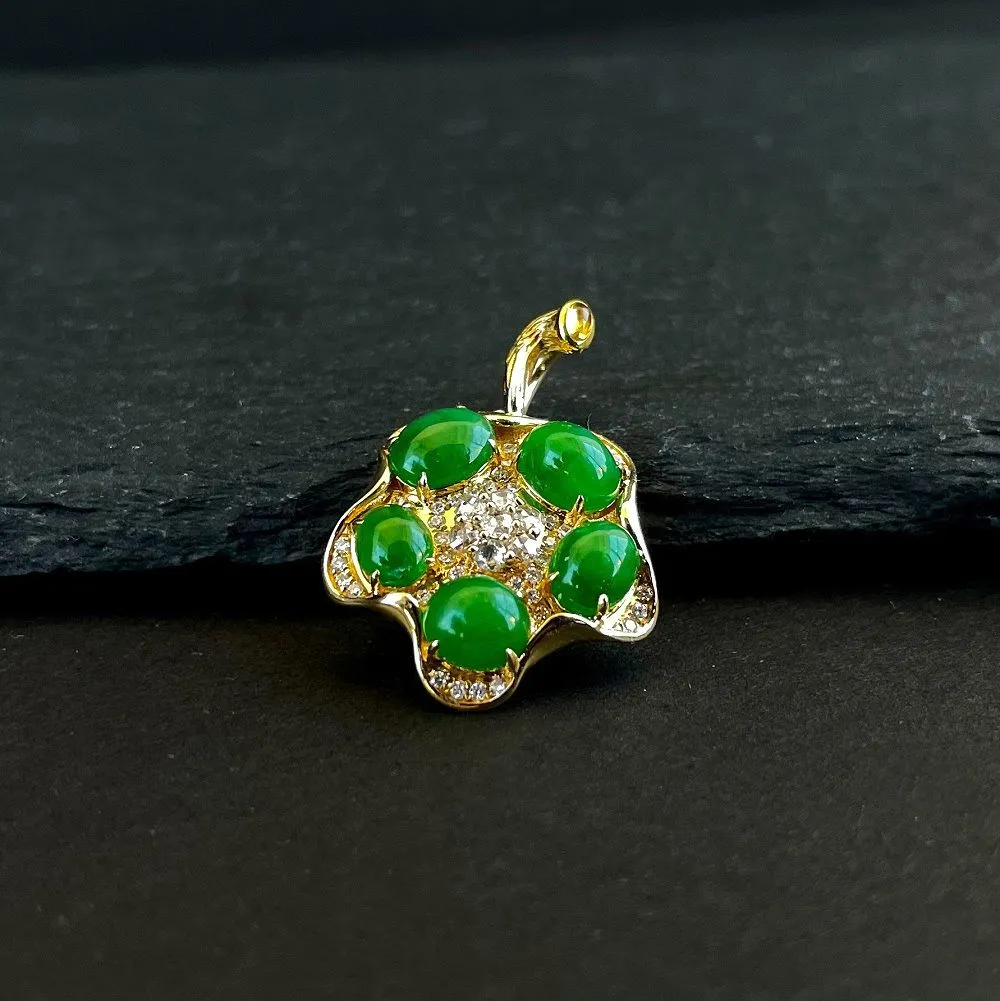 Emerald cabochon inlaid pendant-ZROLMA(DZ2024921001)