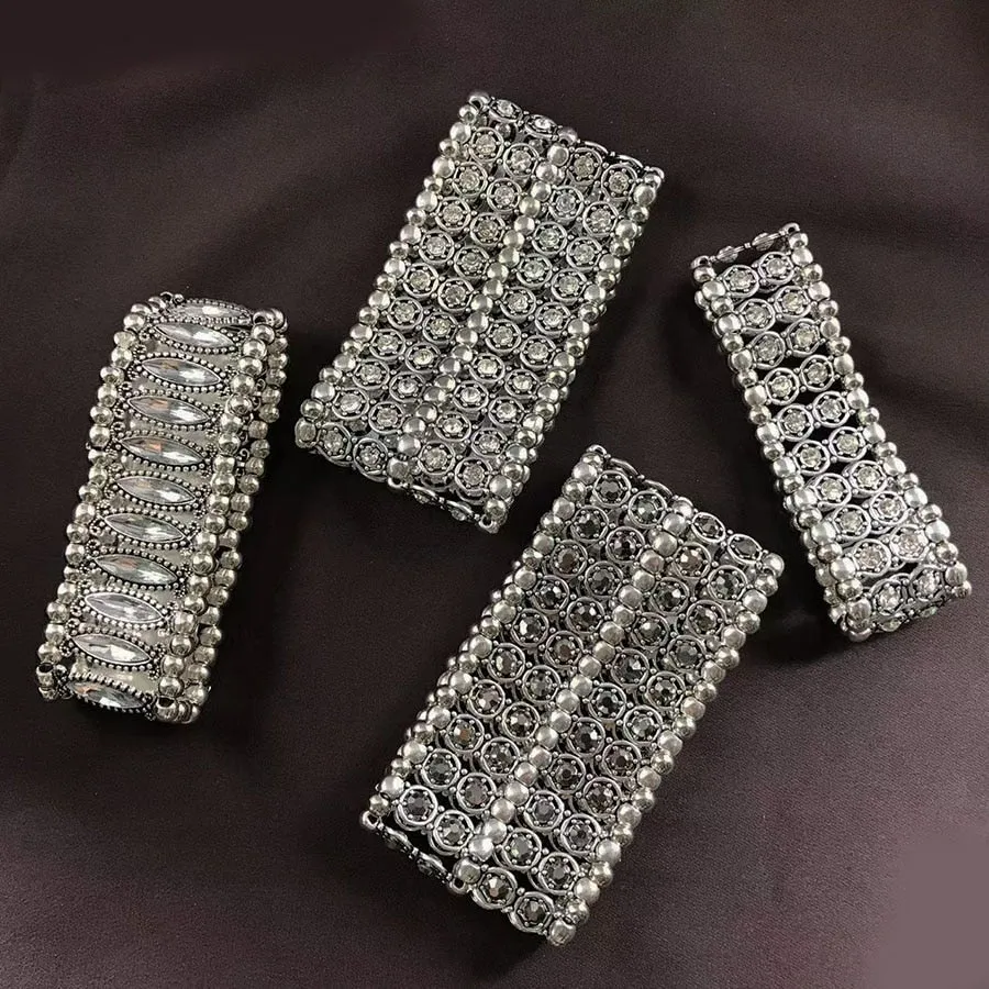 fashion woman bracelet crystal diamond senior sense punk personality wide bracelet