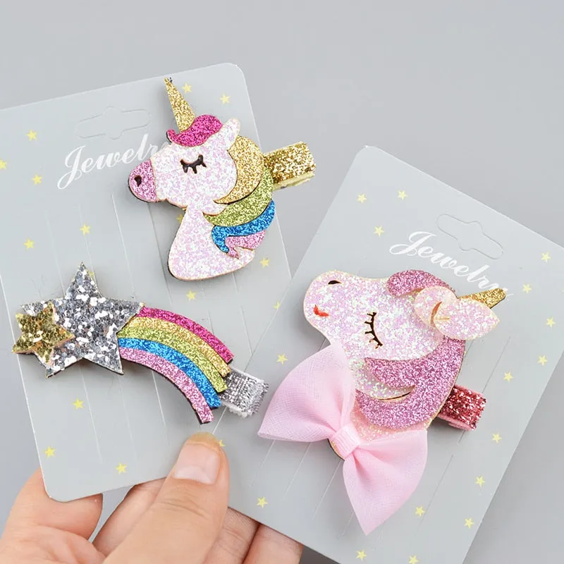Gilter Unicorn/Star Hair Clips for Girls Fashion Kids Hairpins Barrettes Cartoon Hairgrip Hair Accessories Drop Shipping 43