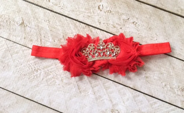 Girl Red Flower Princess Tiara Headband I The Enchanted Magnolia