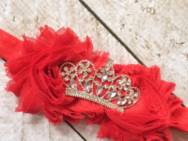 Girl Red Flower Princess Tiara Headband I The Enchanted Magnolia