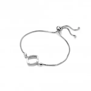 Hot Diamonds Behold Sterling Silver White Topaz Adjustable Bracelet