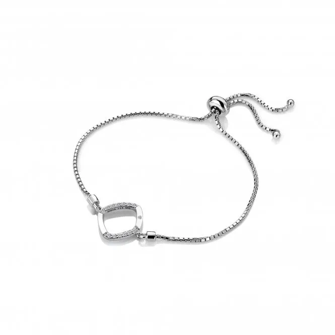 Hot Diamonds Behold Sterling Silver White Topaz Adjustable Bracelet