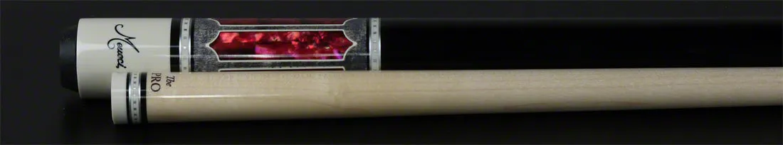 Meucci 2020 Gray - Pink Pearl - Black -No-Wrap Pool Cue with Pro Shaft - 2020GYPKBKP