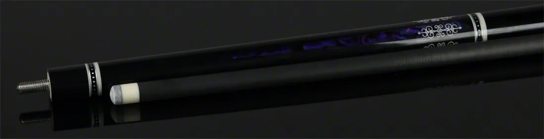 Meucci 21st Century 3 Black - Purple Pearl - Black Wrap Pool Cue with Carbon Shaft -2103BKPUBKC