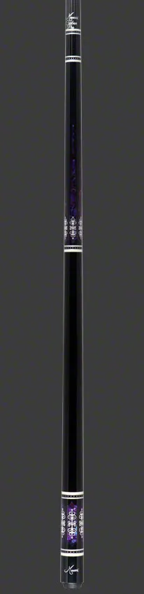 Meucci 21st Century 3 Black - Purple Pearl - Black Wrap Pool Cue with Carbon Shaft -2103BKPUBKC