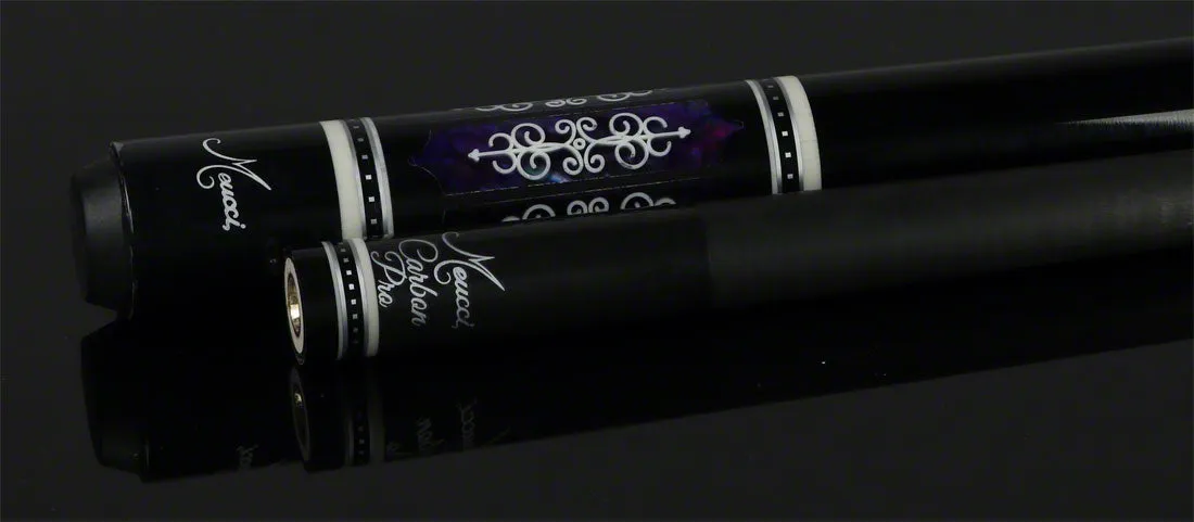 Meucci 21st Century 3 Black - Purple Pearl - Black Wrap Pool Cue with Carbon Shaft -2103BKPUBKC