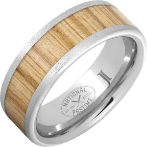 National Pastime Collection Serinium® Ring with White Ash Vintage Baseball Bat Wood Inlay and Stone Finish