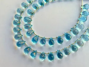 Natural Blue Topaz Faceted Drops