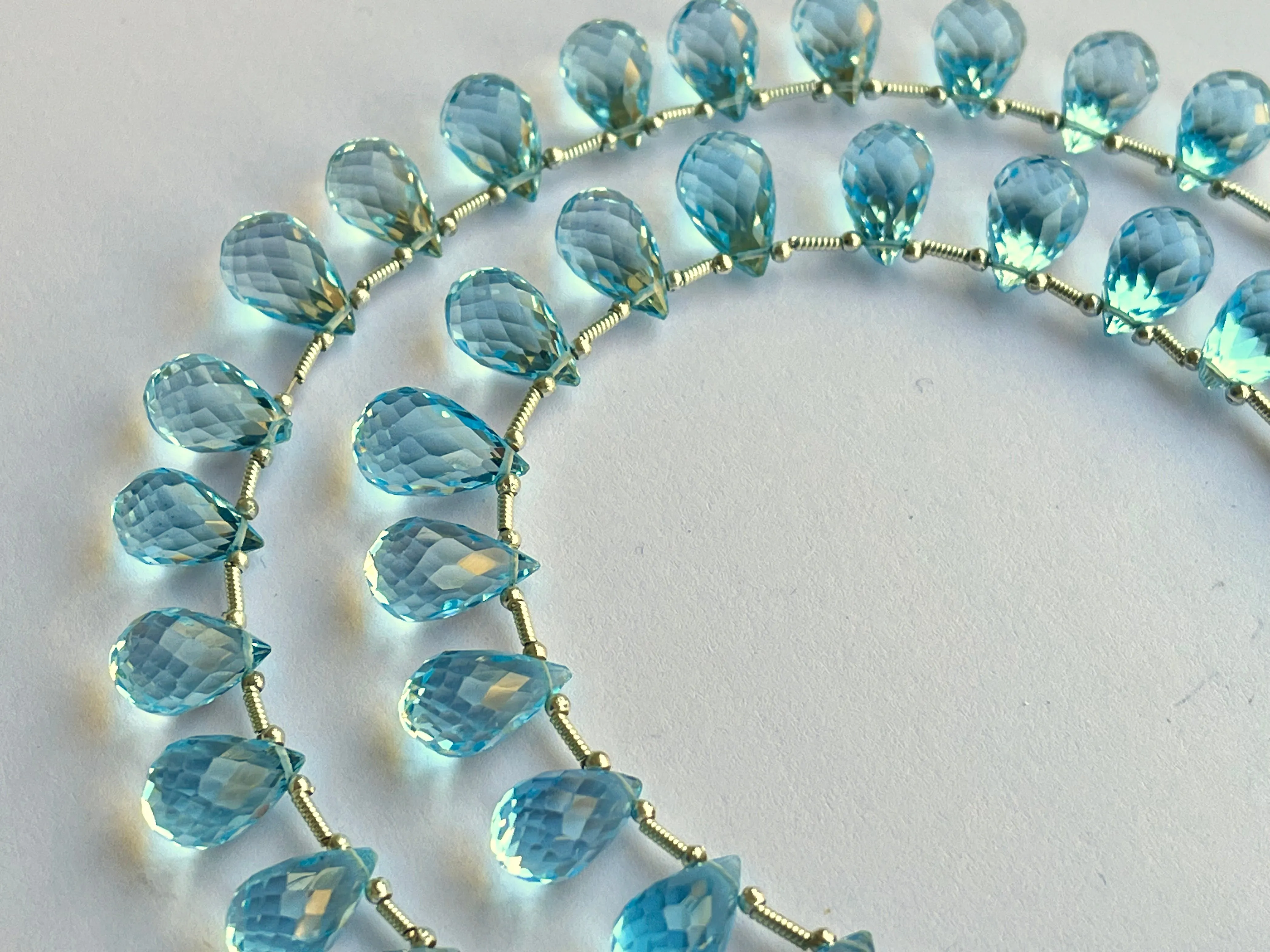 Natural Blue Topaz Faceted Drops