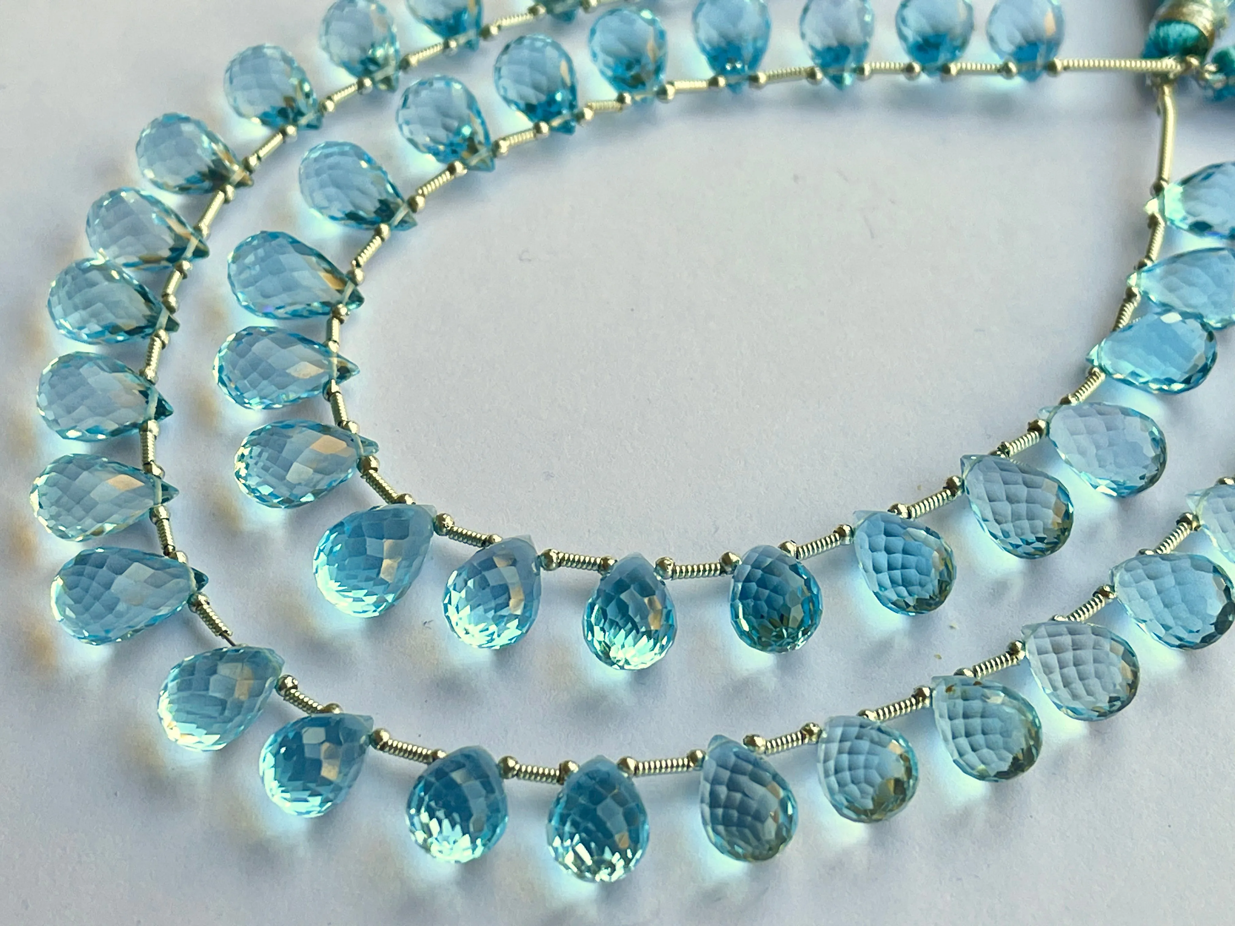 Natural Blue Topaz Faceted Drops