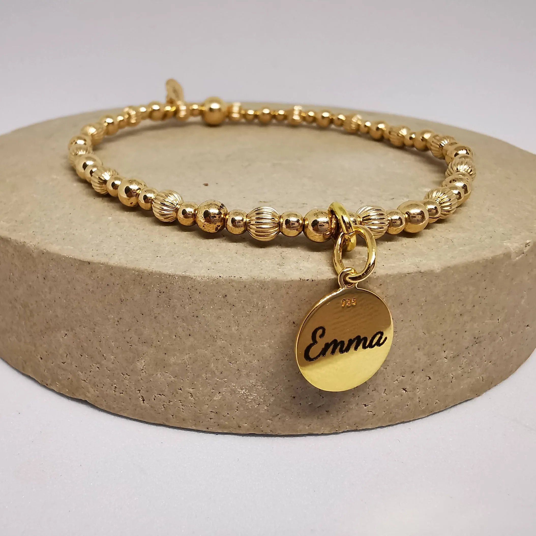 Personalised Heart Beaded Bracelet