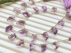 Pink Amethyst Spindle Cut Stone beads | 13x8x6mm