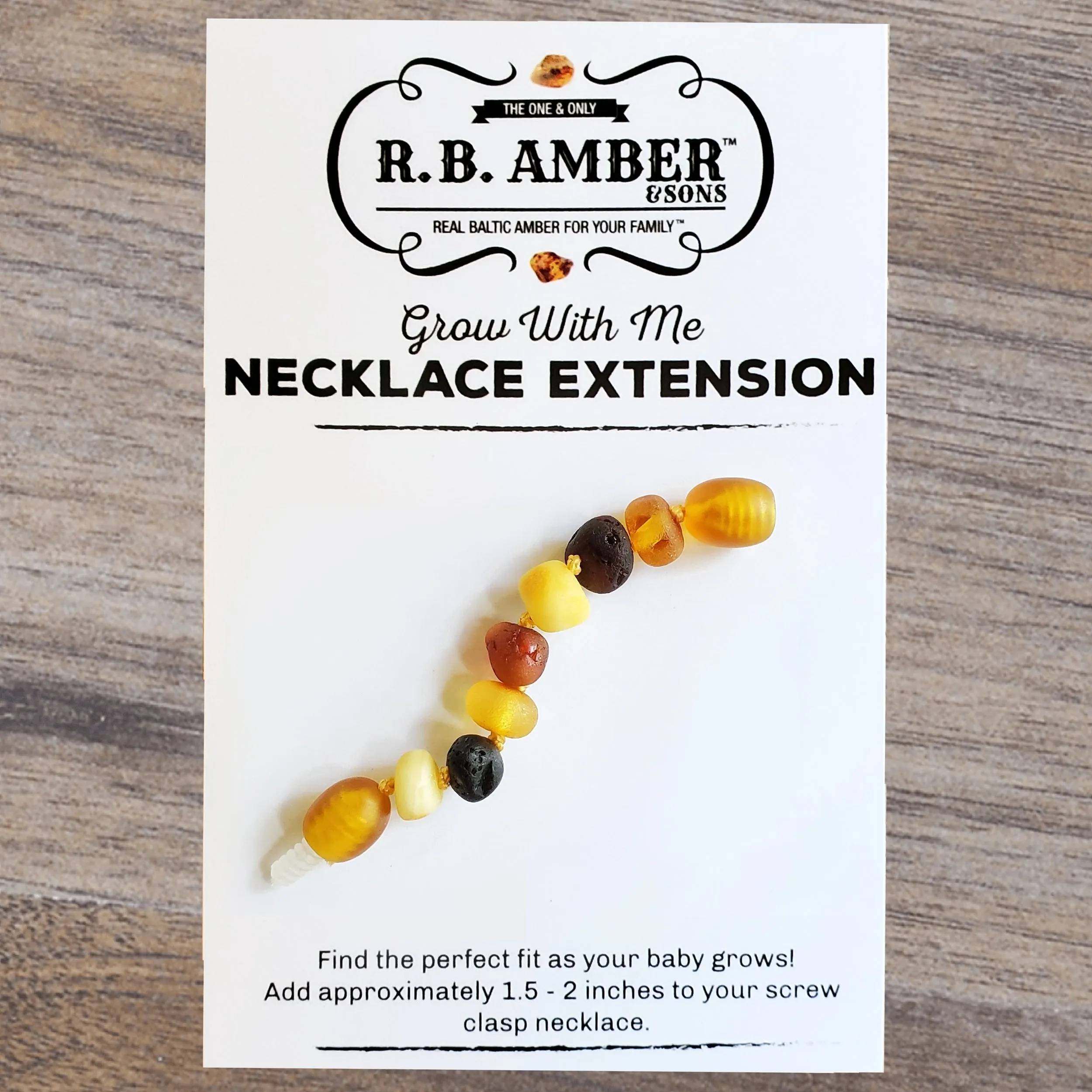 Raw Multi Baltic Amber Jewelry Extender