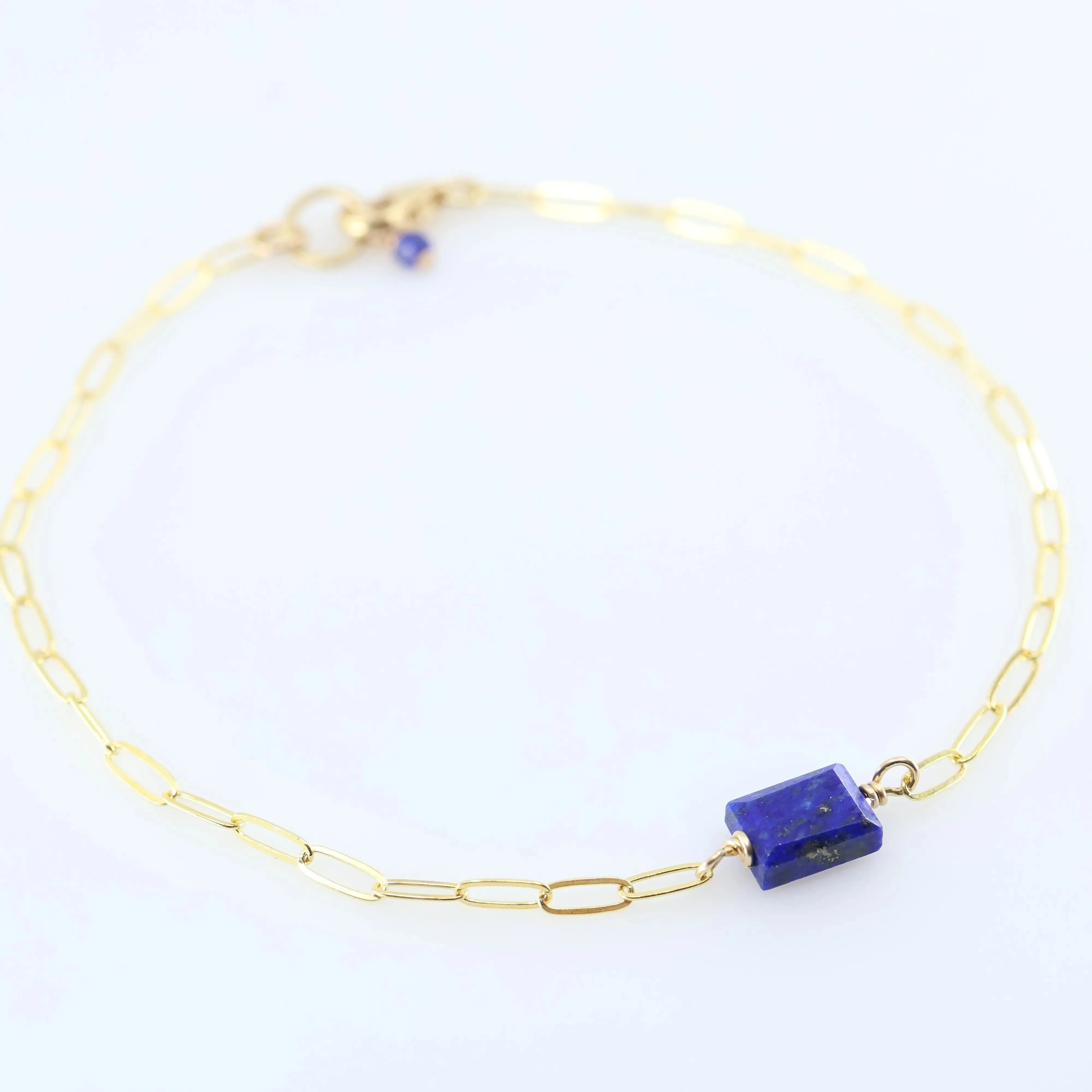 Single Rectangle Cut Gemstone Bracelet