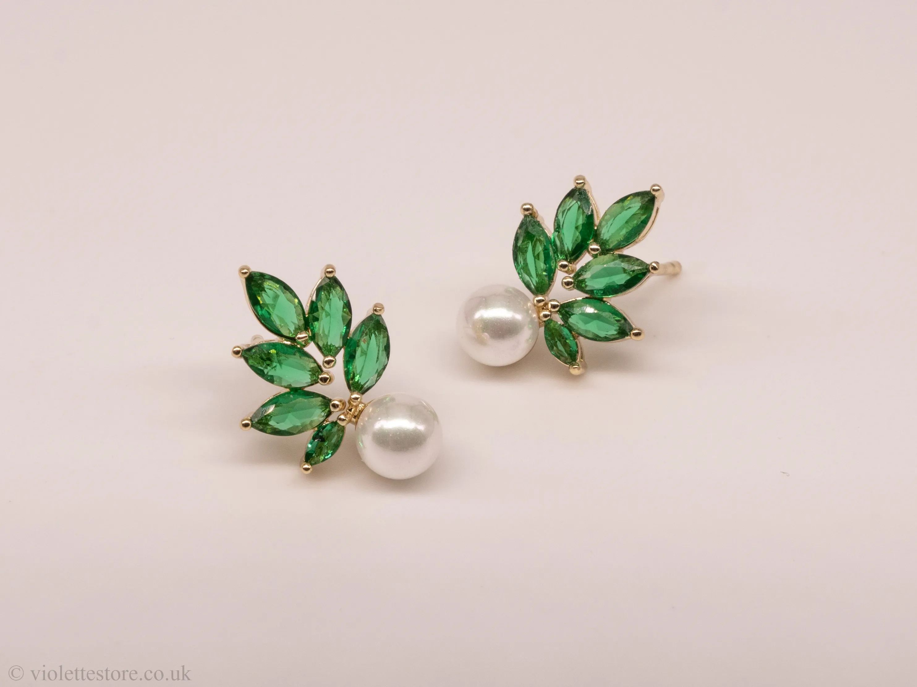 Stud Earrings Green